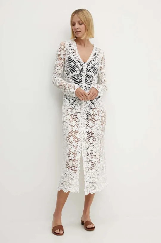 biela Bavlnené šaty Polo Ralph Lauren Dámsky