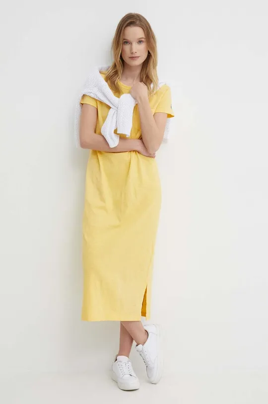 Polo Ralph Lauren sukienka bawełniana żółty