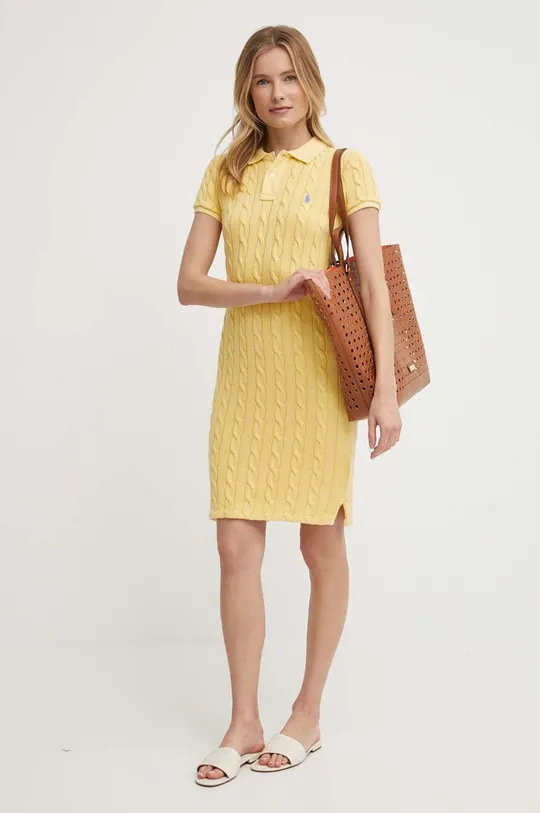 Бавовняна сукня Polo Ralph Lauren жовтий