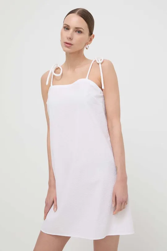 Βαμβακερό φόρεμα Max Mara Leisure λευκό