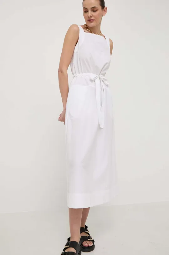 Bavlnené šaty Max Mara Leisure biela