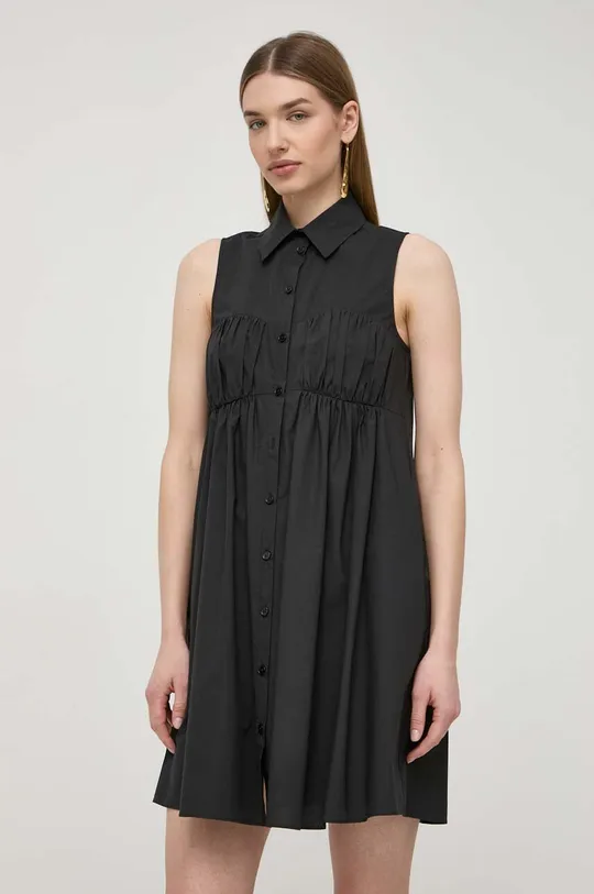 Βαμβακερό φόρεμα Patrizia Pepe μαύρο