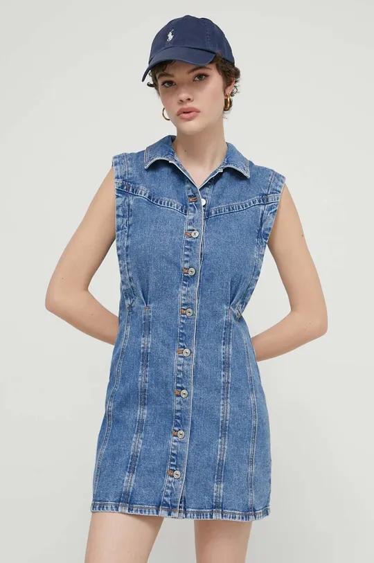 Abercrombie & Fitch sukienka jeansowa niebieski