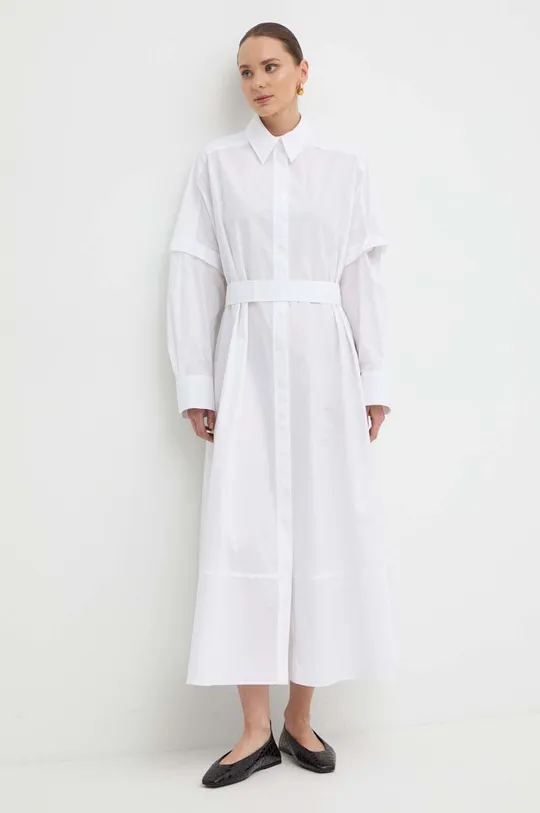λευκό Βαμβακερό φόρεμα Ivy Oak Γυναικεία
