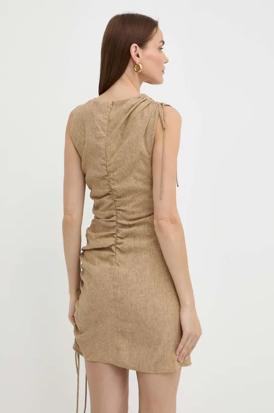 Льняное платье Marella Основной материал: 54% Лен, 34% Хлопок, 8% Вискоза, 2% Металлическое волокно, 2% Полиамид Подкладка: 100% Хлопок