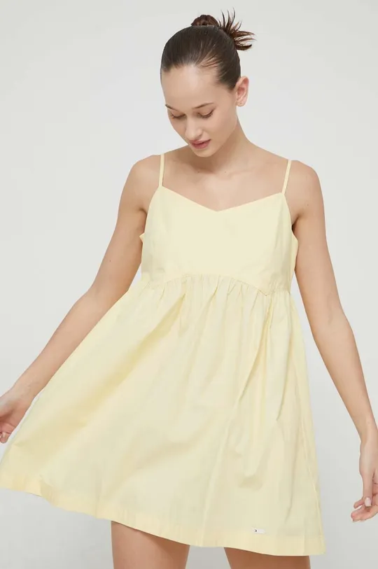 žltá Bavlnené šaty Tommy Jeans Dámsky