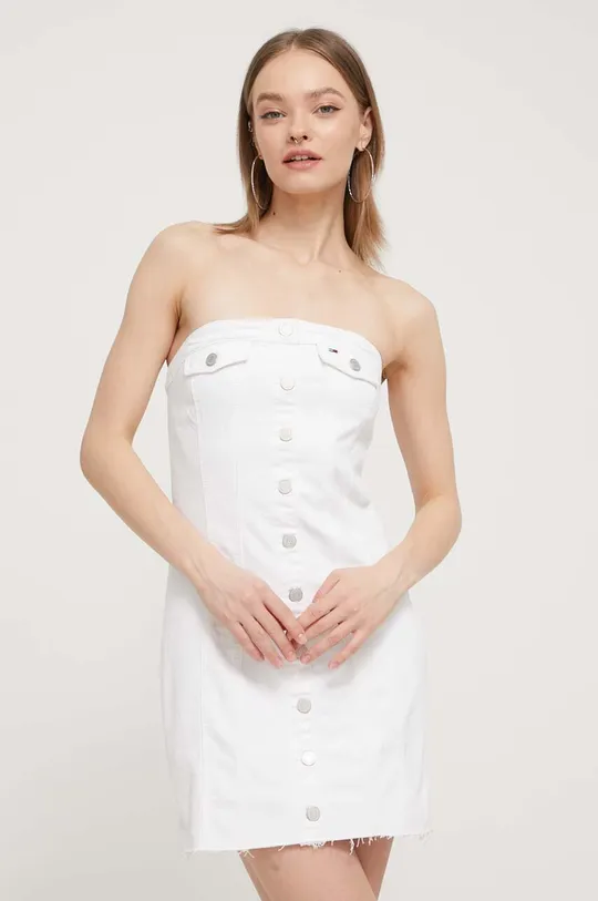 biela Rifľové šaty Tommy Jeans Dámsky