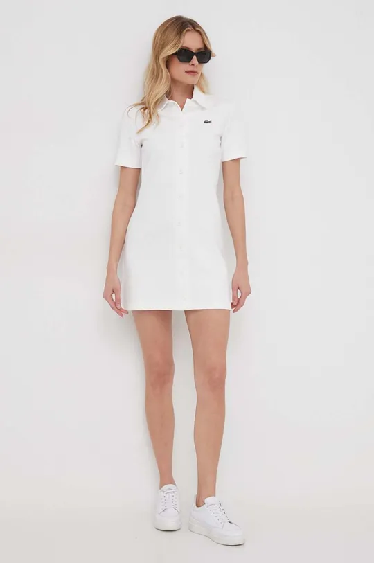 Φόρεμα Lacoste λευκό