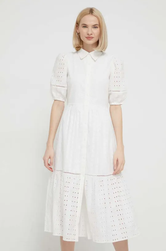 λευκό Βαμβακερό φόρεμα Desigual