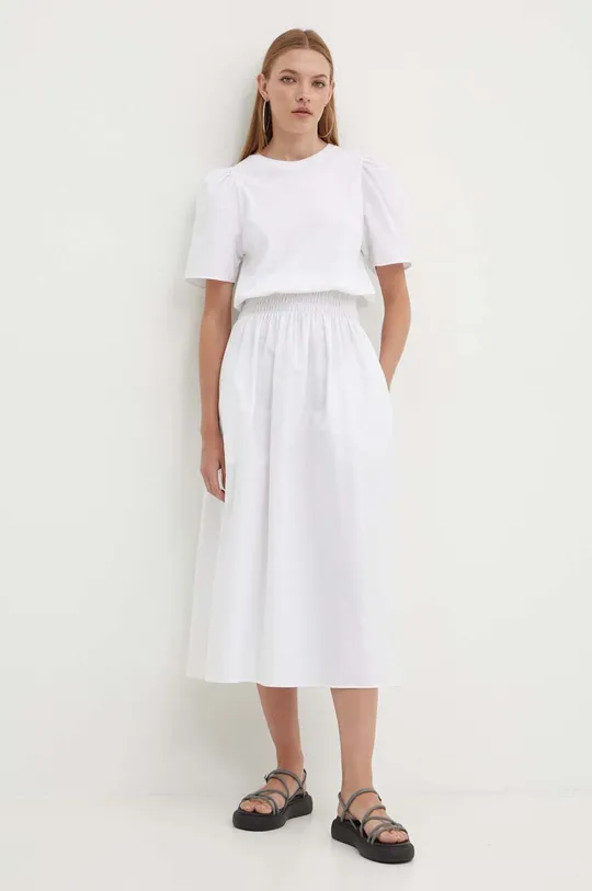 Βαμβακερό φόρεμα Desigual OMAHA λευκό