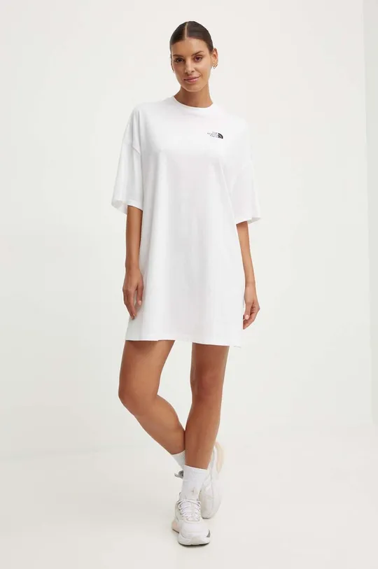 Рокля The North Face W S/S Essential Tee Dress бял