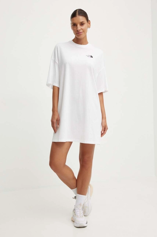 The North Face sukienka W S/S Essential Tee Dress biały