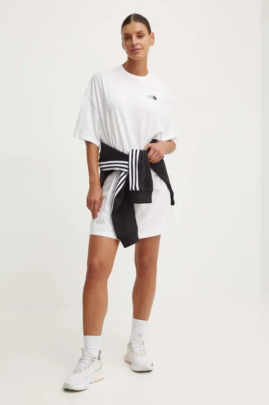 biały The North Face sukienka W S/S Essential Tee Dress