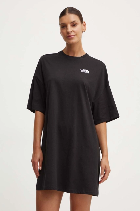 čierna Šaty The North Face W S/S Essential Oversize Tee Dress Dámsky