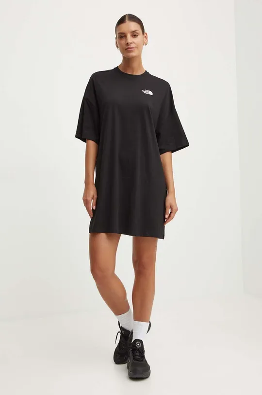 Obleka The North Face W S/S Essential Oversize Tee Dress črna