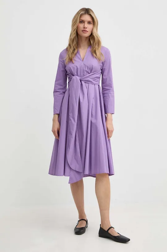 Bombažna obleka MAX&Co. vijolična