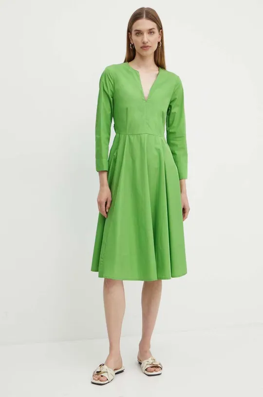 Βαμβακερό φόρεμα MAX&Co. πράσινο