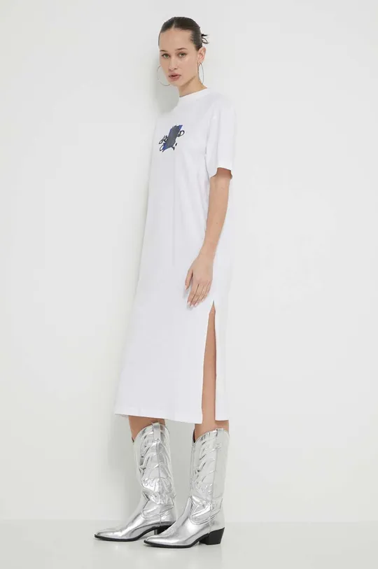 λευκό Βαμβακερό φόρεμα Karl Lagerfeld Jeans Γυναικεία