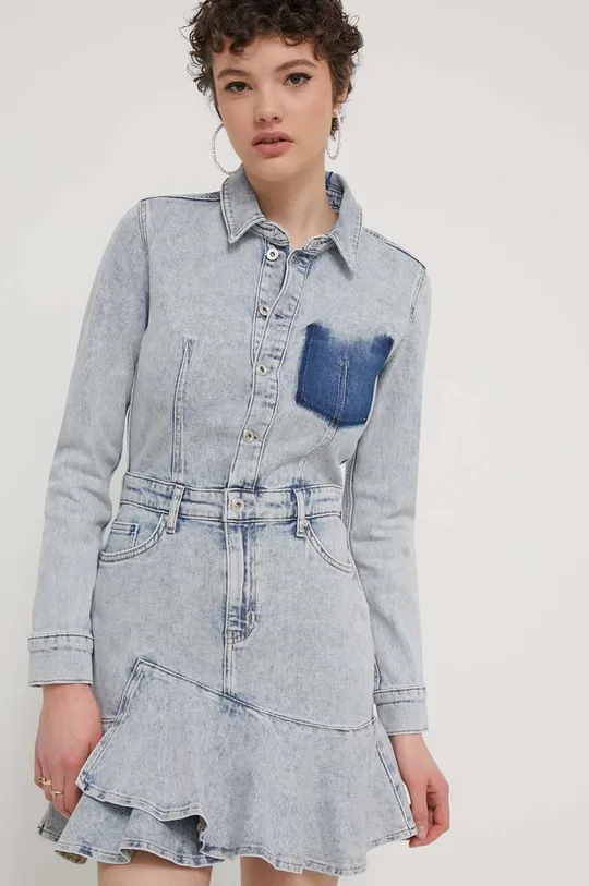 modra Jeans obleka Karl Lagerfeld Jeans Ženski