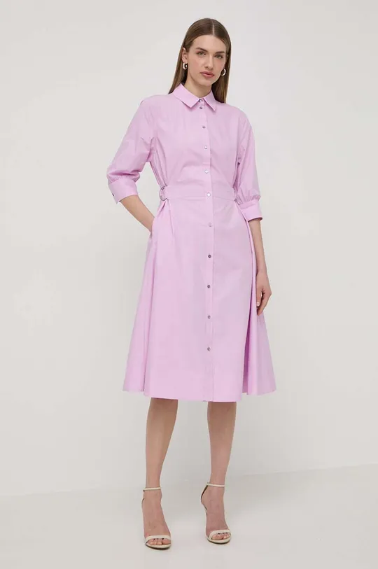 ružová Bavlnené šaty Karl Lagerfeld Dámsky