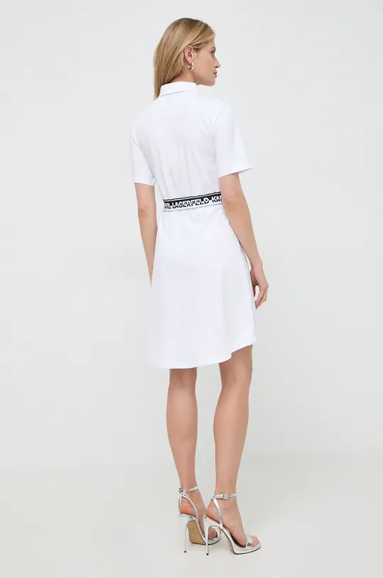 Βαμβακερό φόρεμα Karl Lagerfeld λευκό