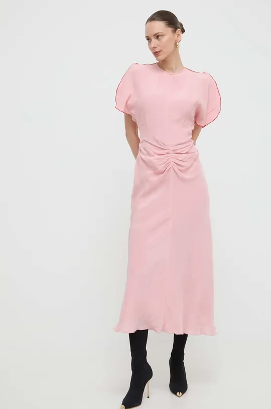 roza Obleka Victoria Beckham Ženski