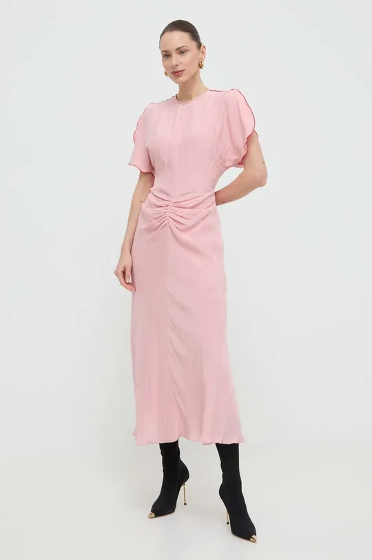 Φόρεμα Victoria Beckham ροζ