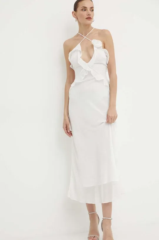 λευκό Φόρεμα Bardot OLEA OLEA Γυναικεία