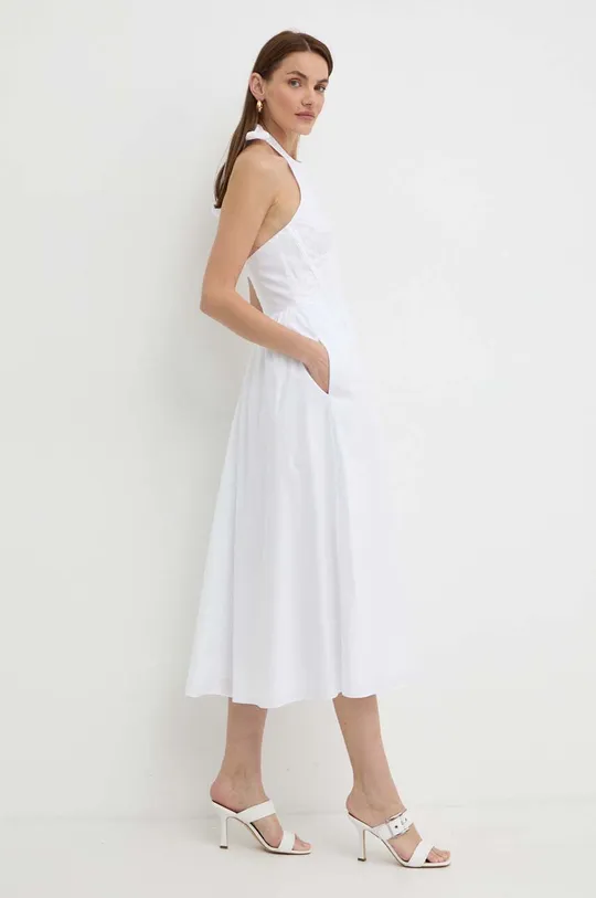 λευκό Βαμβακερό φόρεμα Bardot KYLEN