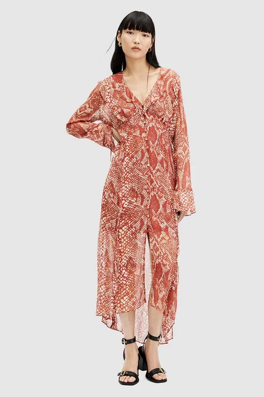 πολύχρωμο Φόρεμα AllSaints LIANA WAIMEA DRESS Γυναικεία
