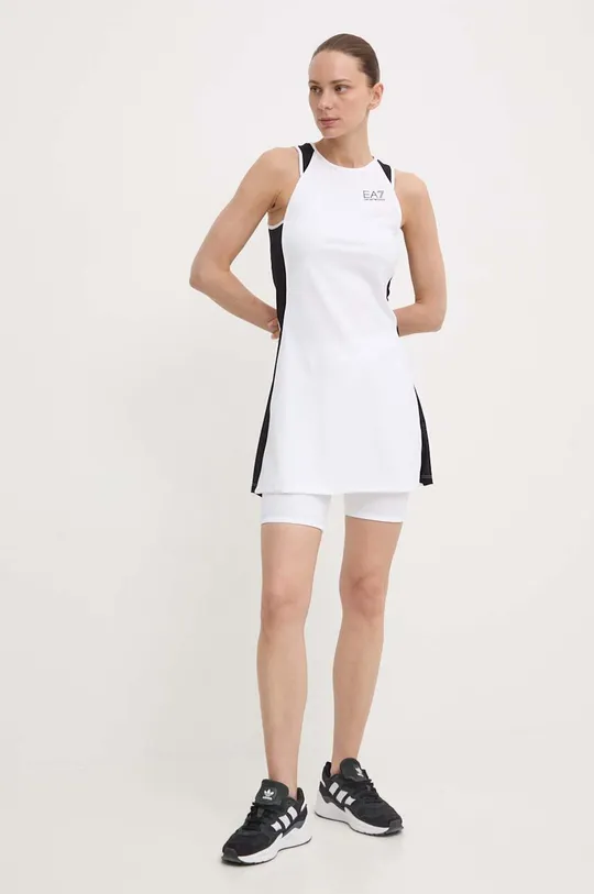 Αθλητικό φόρεμα EA7 Emporio Armani λευκό