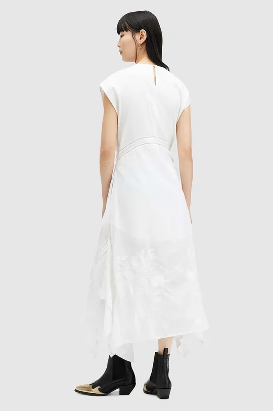 bela Bombažna obleka AllSaints GIANNA EMB DRESS