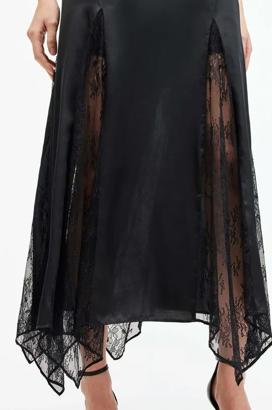 fekete AllSaints selyem ruha JASMINE DRESS