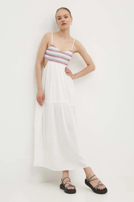 λευκό Φόρεμα Roxy HOT TROPICS Γυναικεία
