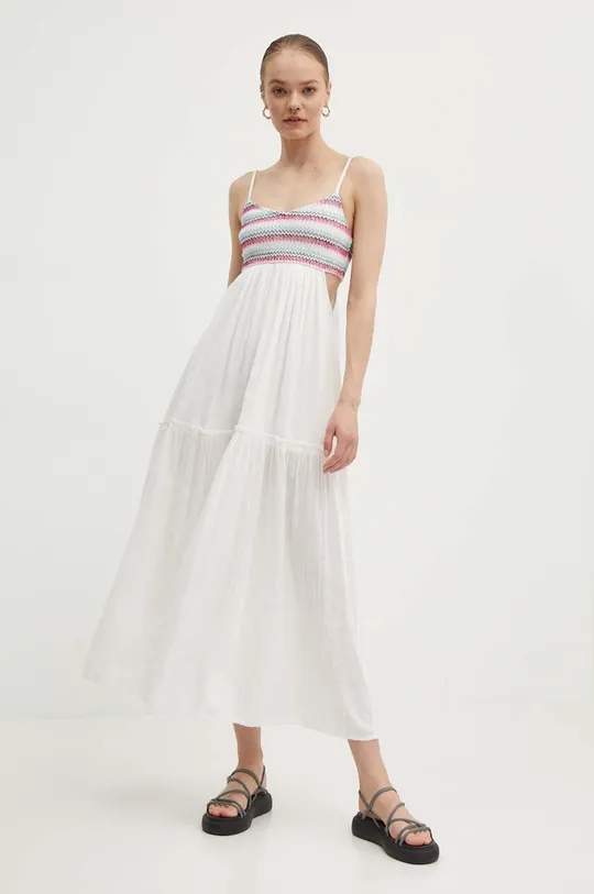 Φόρεμα Roxy HOT TROPICS λευκό