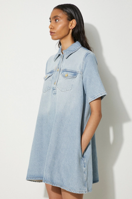 Džínové šaty GANNI Heavy Denim Mini Dress modrá J1503