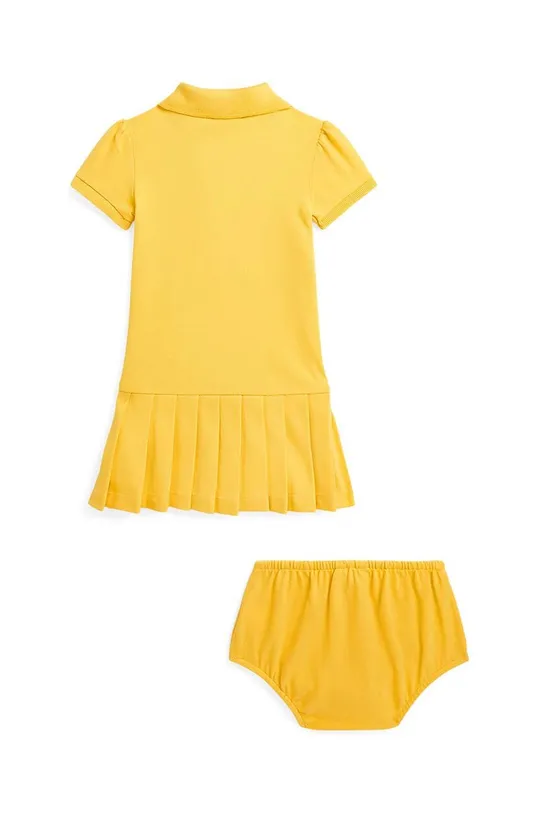 Детское хлопковое платье Polo Ralph Lauren жёлтый