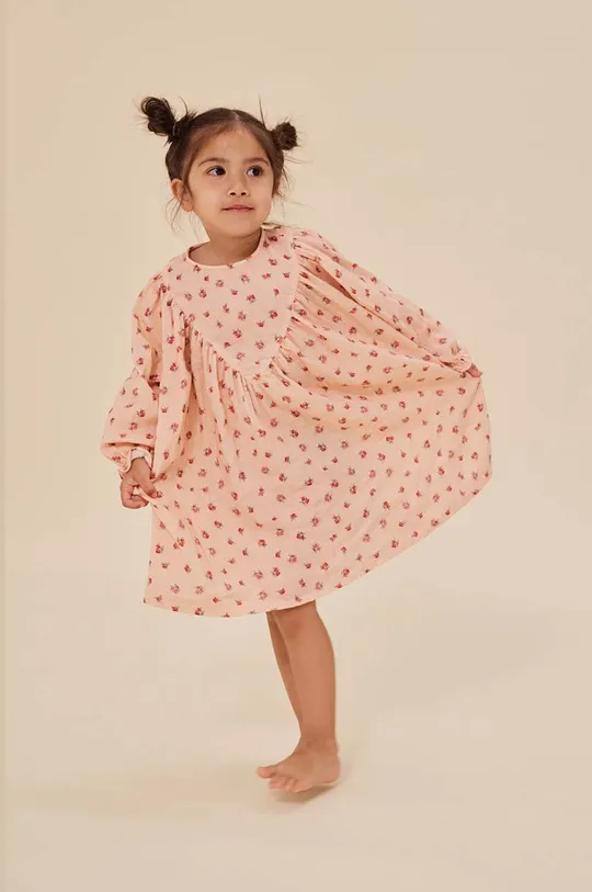 рожевий Дитяча бавовняна сукня Konges Sløjd Для дівчаток