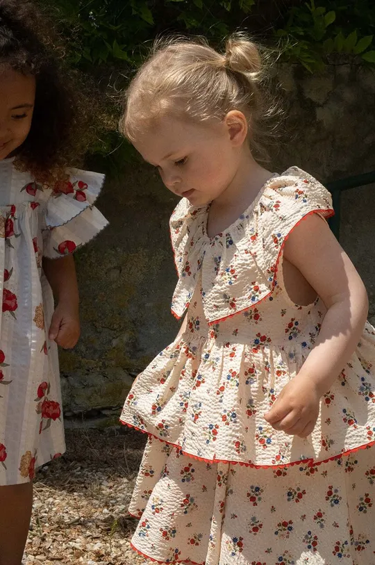 narančasta Dječja pamučna haljina Konges Sløjd Za djevojčice