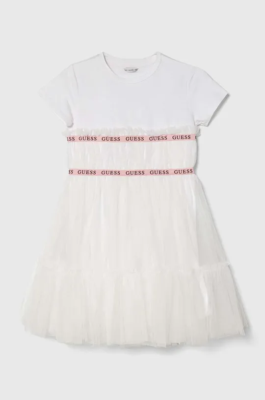 biały Guess sukienka dziecięca Dziewczęcy