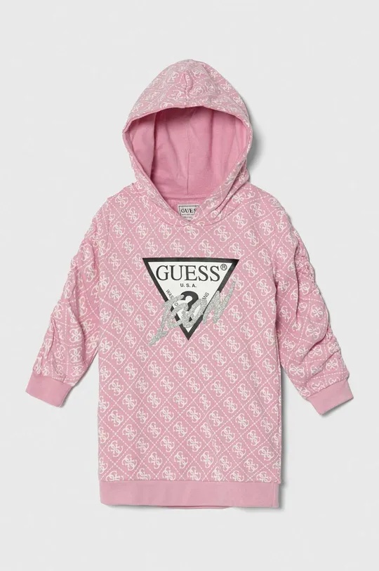 ροζ Παιδικό βαμβακερό φόρεμα Guess Για κορίτσια