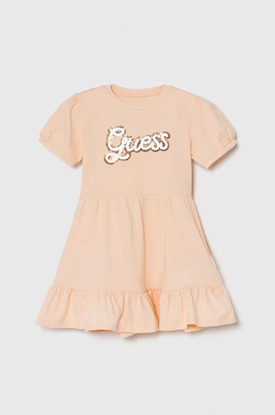 pomarańczowy Guess sukienka dziecięca Dziewczęcy