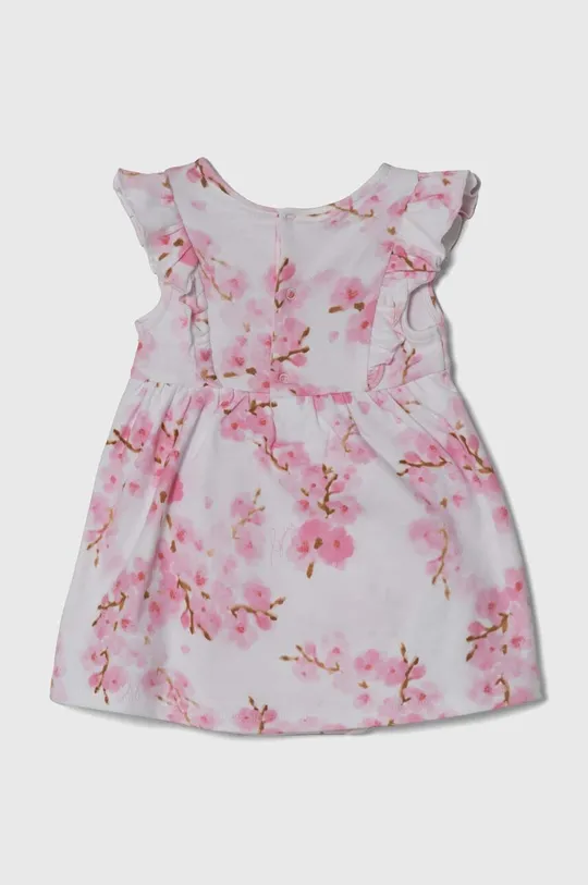 Βρεφικό βαμβακερό φόρεμα Guess ροζ