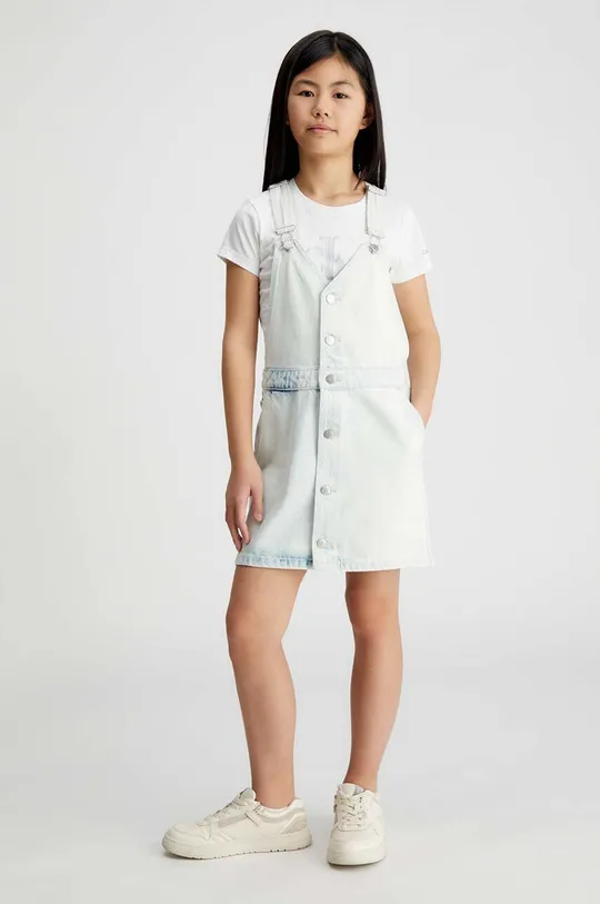 білий Дитяча джинсова сукня Calvin Klein Jeans Для дівчаток