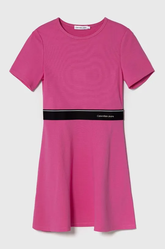 roza Otroška obleka Calvin Klein Jeans Dekliški