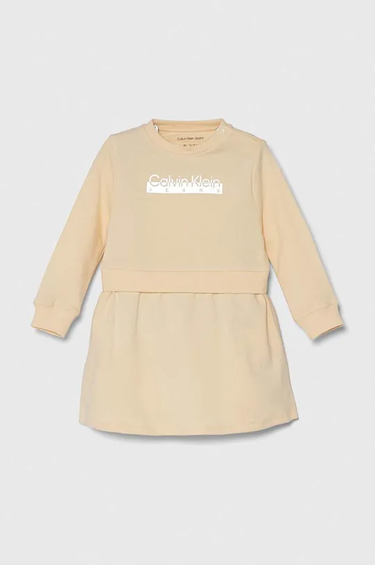 narančasta Pamučna haljina za bebe Calvin Klein Jeans Za djevojčice