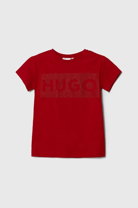 червоний Дитяча бавовняна сукня HUGO Для дівчаток