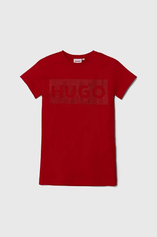 красный Хлопковое детское платье HUGO Для девочек