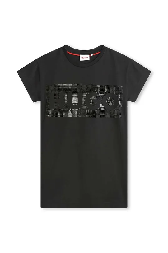 Хлопковое детское платье HUGO чёрный