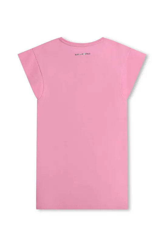 Βαμβακερό φόρεμα Karl Lagerfeld ροζ